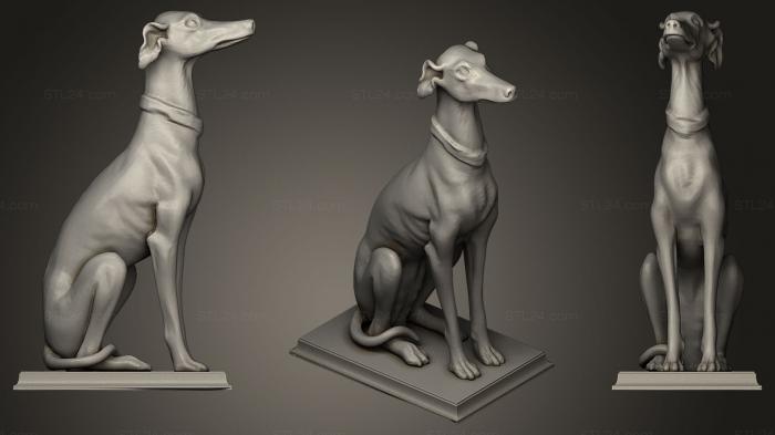 Animal figurines (Grey Hound Statue, STKJ_0306) 3D models for cnc